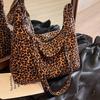 Корейский стиль Модный леопардовый принт Большая вместительная сумка-тоут Новая повседневная женская сумка через плечо Ретро сумка через плечо