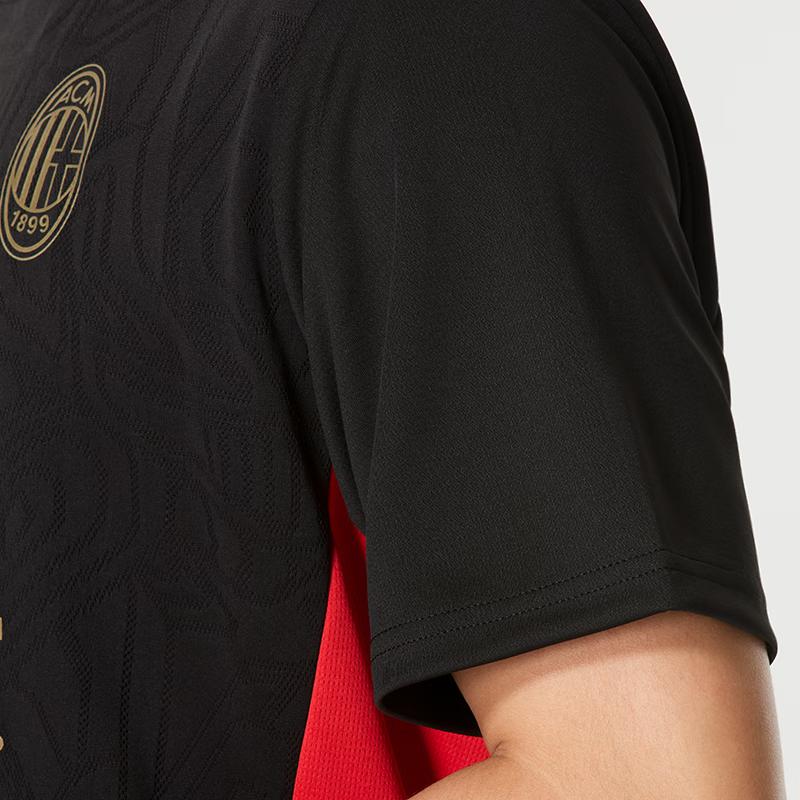 Puma Футболка Ac Milan Soccer Training с коротким рукавом, удобная, дышащая, повседневная, мужская, черная 777496-04