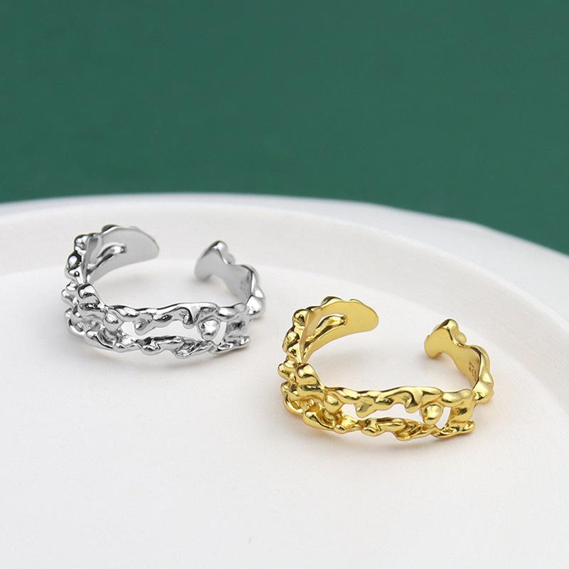 ANENJERY Полые нерегулярные геометрические кольца для женщин и мужчин, золотые ювелирные изделия на день рождения, подарки