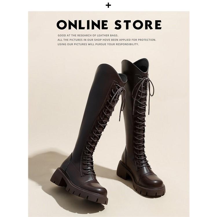 Boots long boots new spring and autumn velvet Martin boots thick sole but knee height increase medium tube long tube Martin high boots