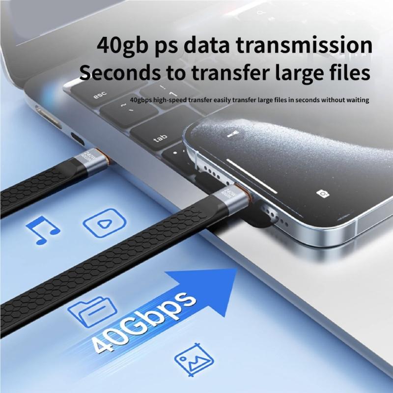 Кабель USB4.0 USB C на USB C 40 Гбит/с/80 Гбит/с 8K@60Hz 240 Вт Быстрая зарядка USB C Кабель для передачи данных Видеокабель для смартфонов Ноутбуков