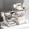 Clear Heightened Desk Organizer Stackable 2 Tier Paper Organizer Letter Tray Storage for Letter/A4 Office File Folder Holder