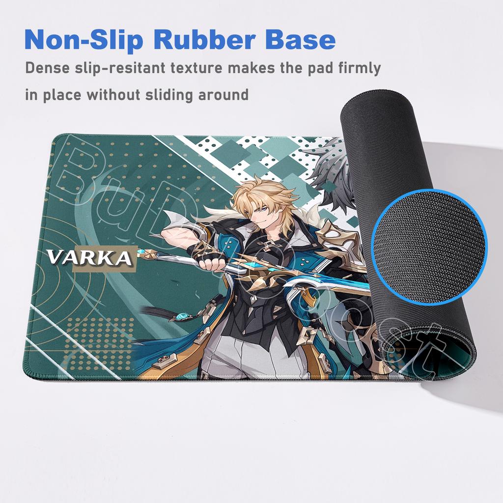 Новый коврик для стола Genshin Impact Аниме Игровой Крутой Varka Игровой коврик для мыши Заблокированный край Нескользящая резиновая игровая подставка Офисный коврик для клавиатуры и мыши