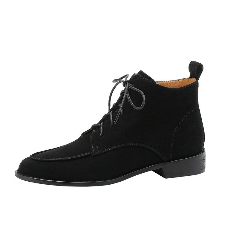 Ботинки Martin женские 2024 новые матовые ретро-ботинки на толстом каблуке со шнуровкой высокого класса небольшие короткие женские ботинки осень и зима