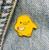 New Enamel Pin Duck Animal with Knife Funny Metal Pin Gift Birthday 1 Piece