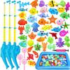 Water Toy Fishing Game Set for Bath and Pool Includes Extendable Magnetic Fishing Perfect for Fishing and As an Educational Lawn Popular for Boys and