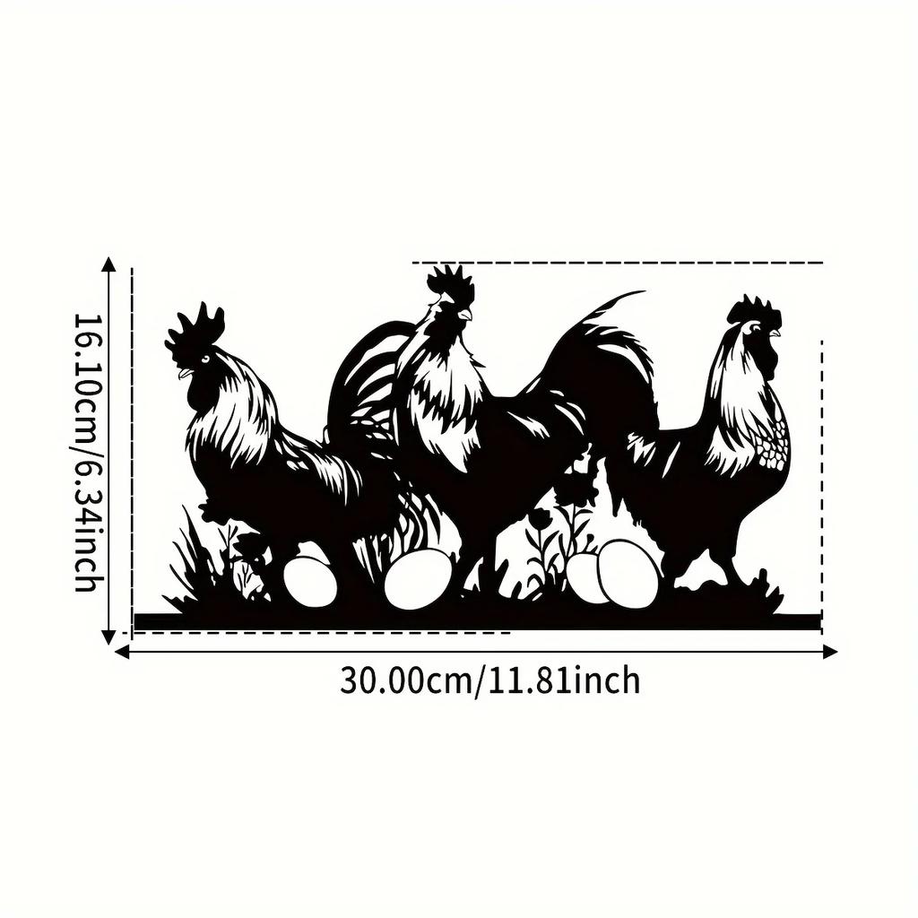 1 шт. деревенское металлическое настенное искусство в виде курицы - очаровательный декор для дома и улицы - идеально подходит для дома, сада и подарка на новоселье
