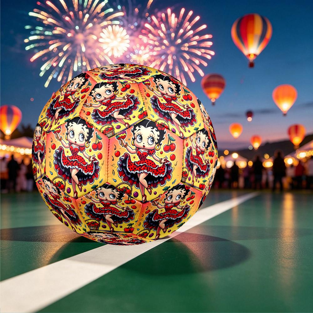 Size 5 Soccer Ball - Outdoor Sport Football with Betty Boop Pattern, Ideal Gift for Birthdays, Christmas, Father's Day, Graduation