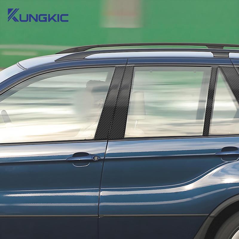 For BMW X5 E53 2000 2001 2002 2003 2004 2005 2006 Car Window Door Column B Pillar Glossy Black PC Sticker.