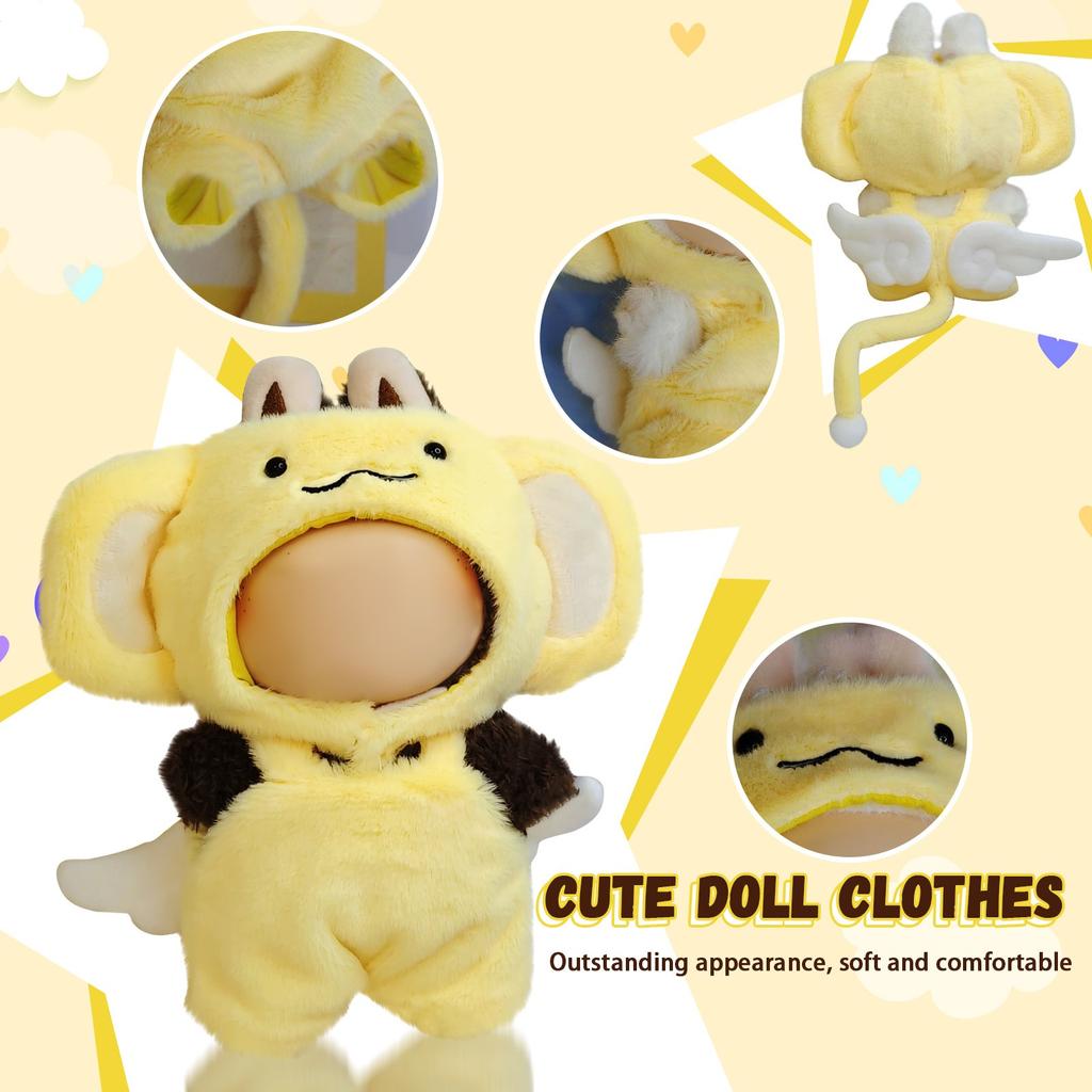 Doll Clothes Set 17cm Doll Accessories Love Heart Top Scarf Hat No Dolls