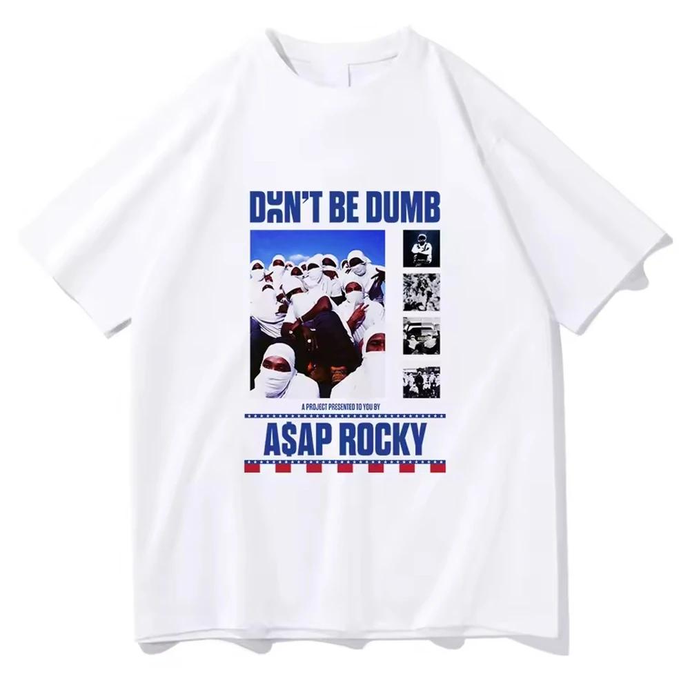 Asap Rocky Не Будь Глупым Мужская Одежда Футболка Мужская Новинка Вверху Футболки С Коротким Рукавом Круглый Вырез Печать Пуловер Футболки