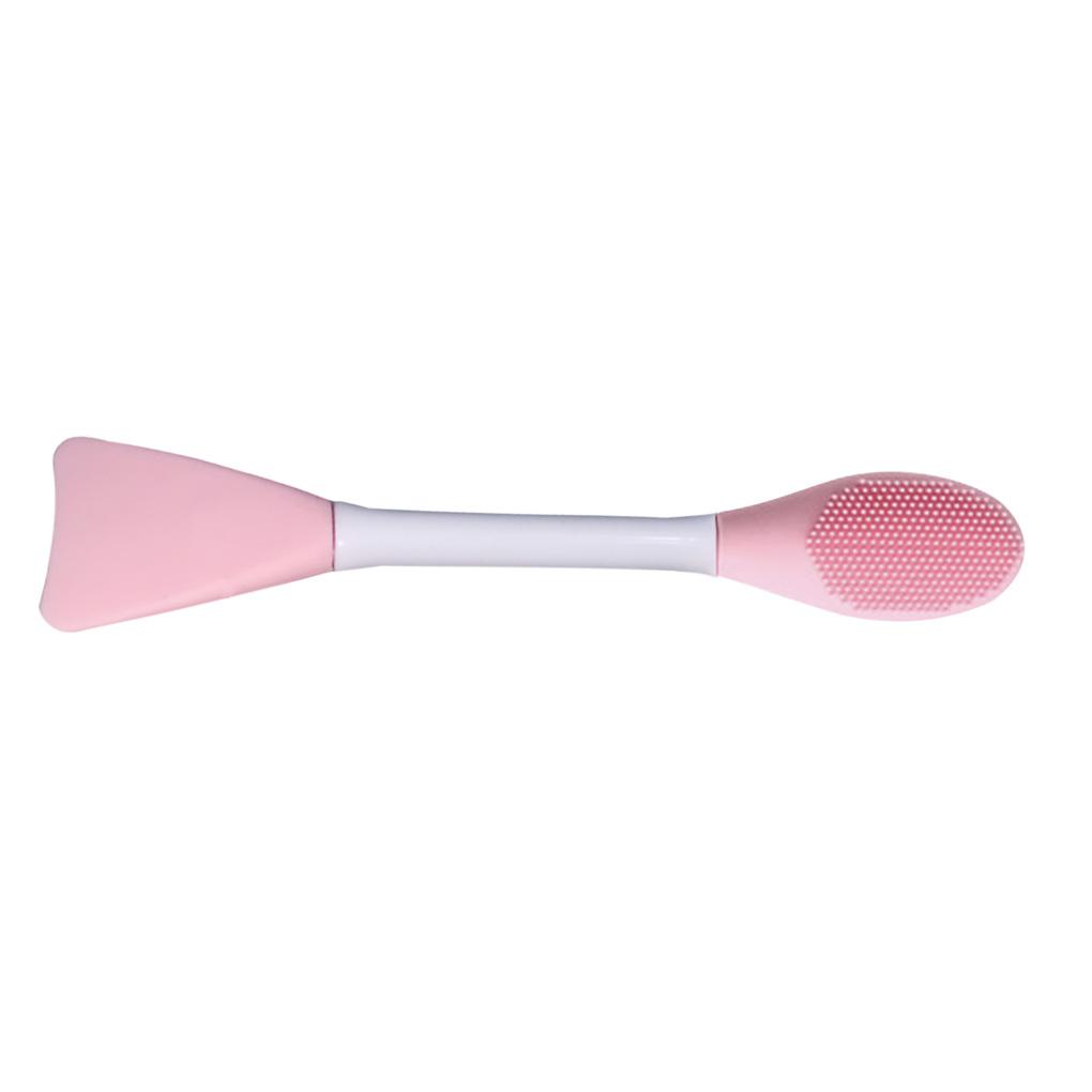 NEW 2-Heads Silicone Face Brush Facial Mud Beauty Applicator Mixing Stick