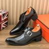 Fashion Men Fashion Formal Shoes Luxurious Fashion Pointed High-heeled Leather Shoes Men Wedding Banquet Derby Shoes Sizes 39-46