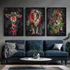 Abstract Colorful Animals Lions Oil Paintings On Canvas  Modern Posters and Prints Wall Art Pictures for Living Room Home Decor