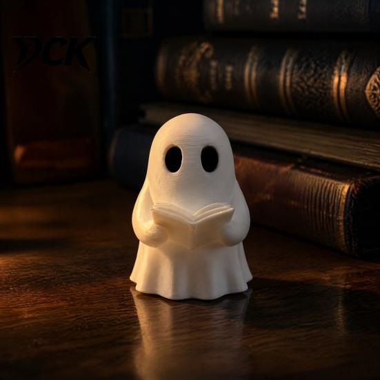 Настольные украшения на Хэллоуин, Мини-фигурка призрака, читающего книгу, 3D-печать, Милые маленькие фигурки, Украшение для дома, Прочный ПЛА, Креативные