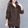 Autumn and Winter Women's Imitation Lamb Fleece Hooded Casual Coat Fashion Women's Plus Size Jacket