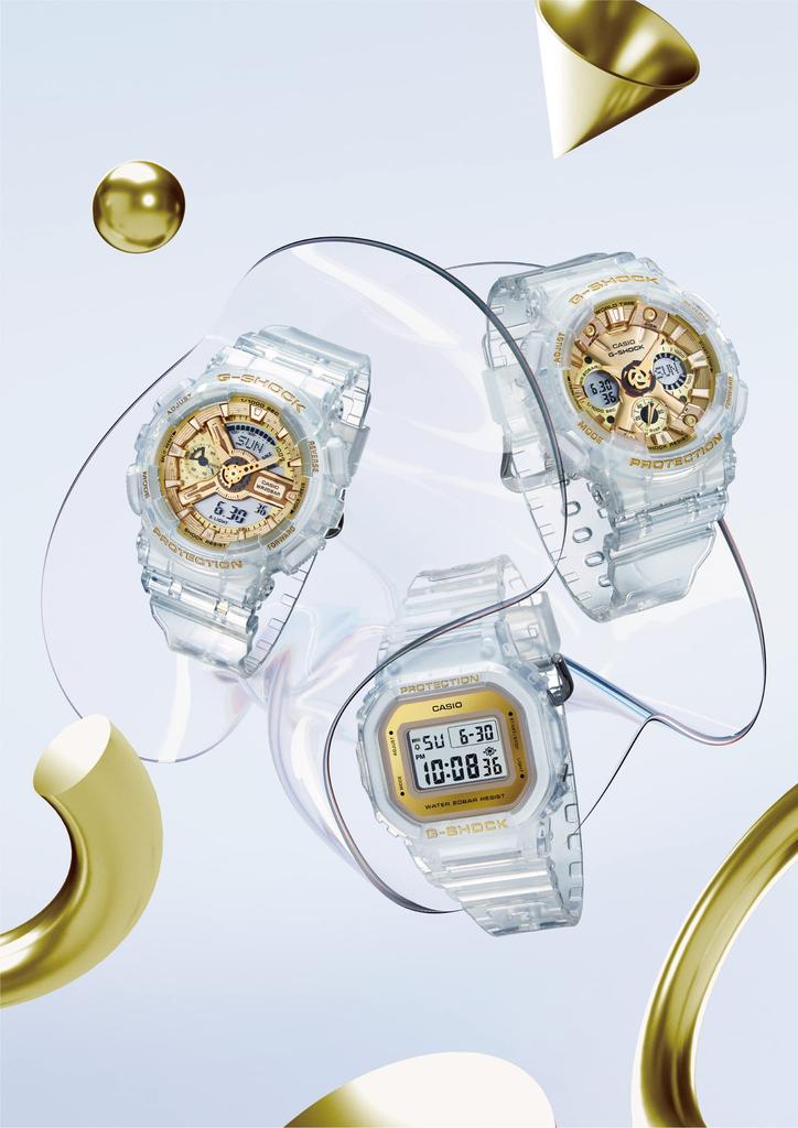 Часы среднего размера, модель [Casio] G-Shock GMA-S110SG-7AJF женские прозрачные скелетоны