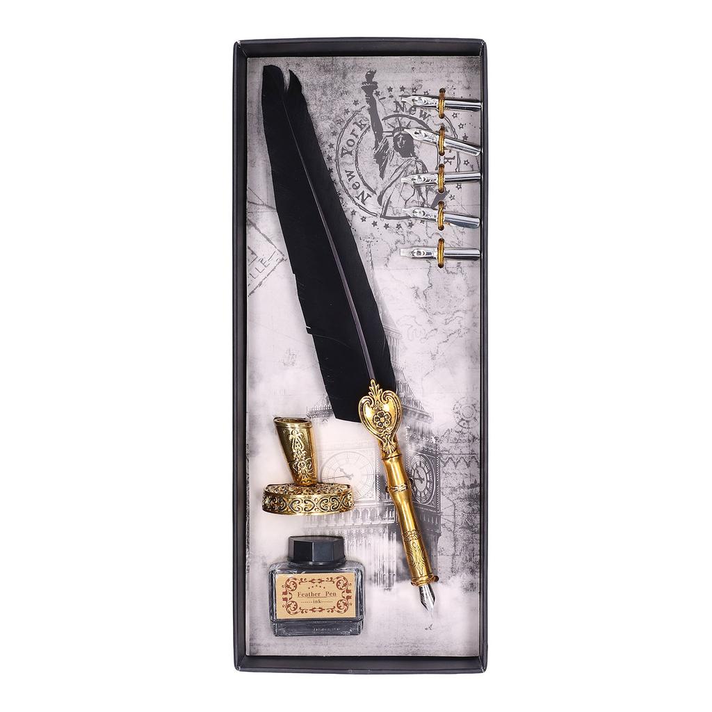  Ручка Изысканная винтажная элегантная нержавеющая сталь плавно пишущая износостойкая ручка-гусиное перо