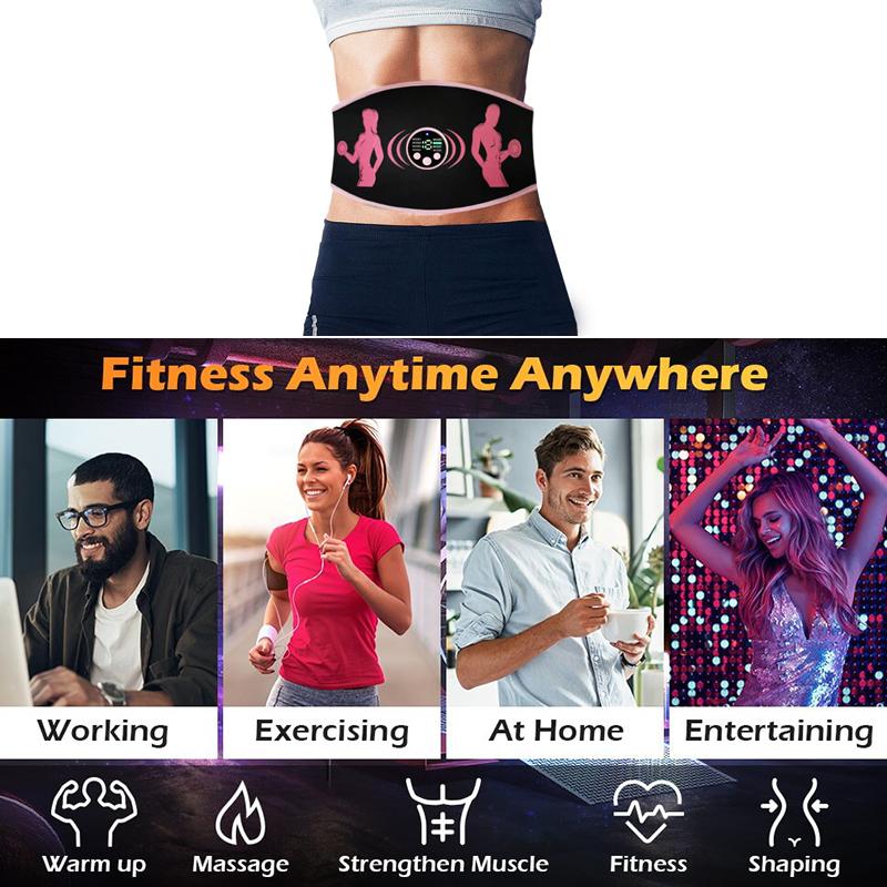Пояс для стимуляции мышц Электрический стимулятор пресса Тренажер EMS для тонизирования живота Пояса для похудения Массажер для фитнеса