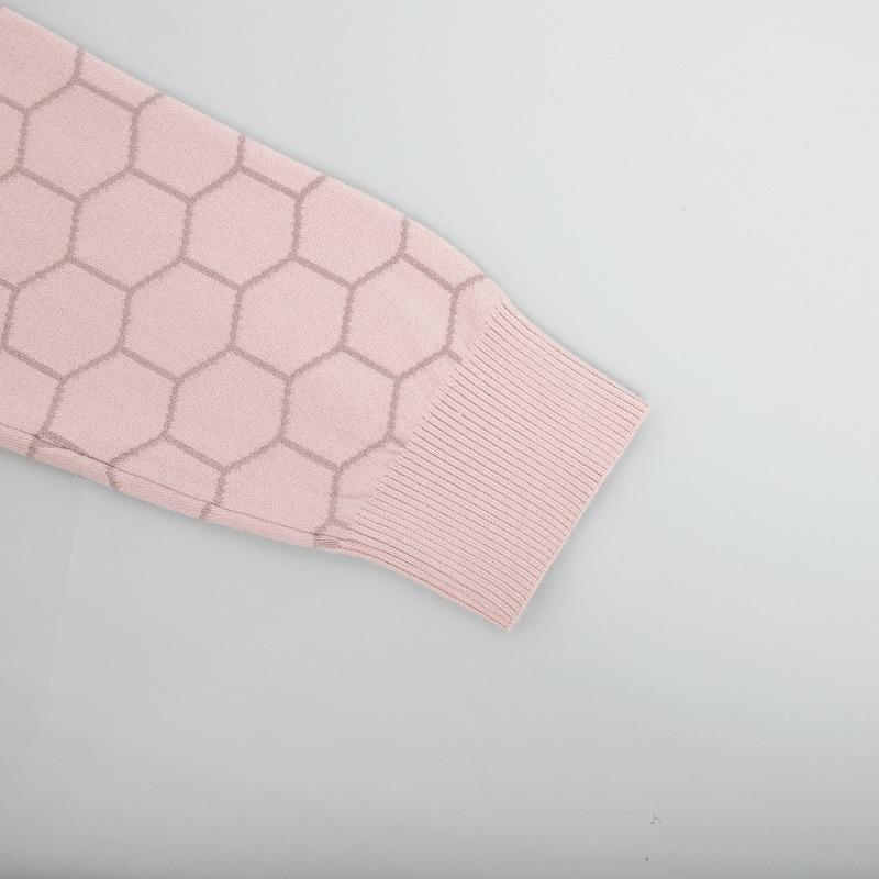 Women's Crew-neck Bee Print Loose-fitting Plaid Pullover Sweater