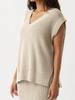 Women's Oversized V Neck Sweater Vest Sleeveless Ribbed Knit Loose Fit Top