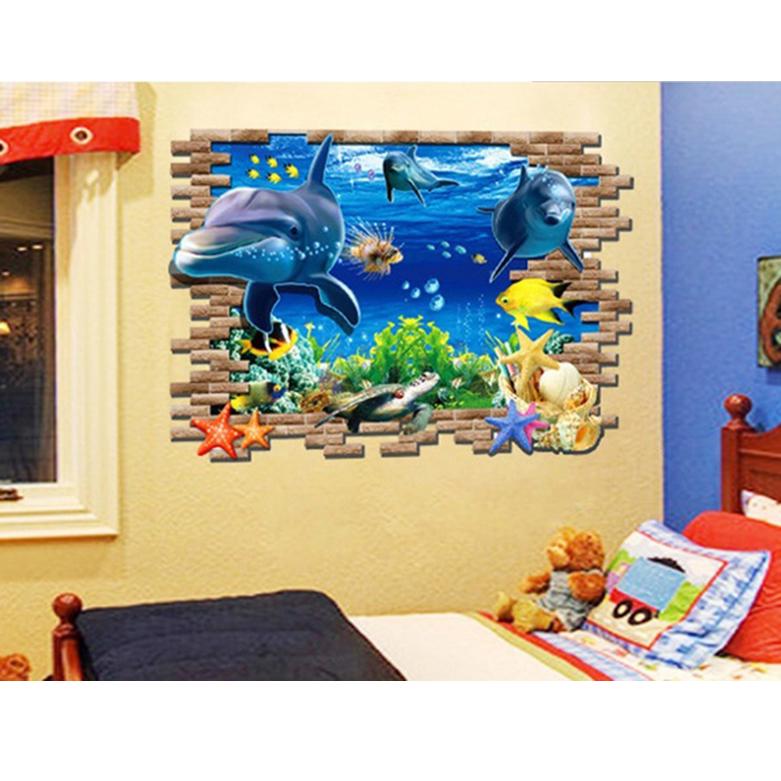 3D Детская комната Диван Фон Подводный Мир Узор Стена Decorativ ADM