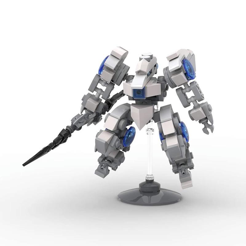 MOC Idea Small Mecha Exoskeleton Robot Set Ornaments Hand-made Assembled Building Block Toys Gift