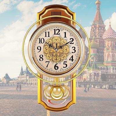 Европейский стиль, ретро-качели, настенные часы для гостиной, простые модные настенные часы для спальни, бесшумные кварцевые часы, современные часы