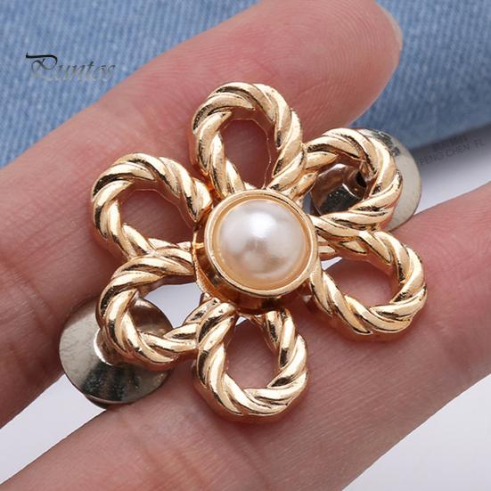 4 шт. Цветочные пуговицы для джинсов, утягивающие талию брюк, съемные декоративные пряжки для талии, регулируемые зажимы для брюк без шитья для свободных джинсов, брюк, юбок