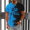 Summer Men 3D King Printing T-Shirt Short Sleeve Clothing Male Casual Streetwear Fashion Trend Outdoor Tees&Tops