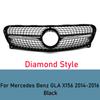For Mercedes-Benz GLA Class X156 2014-2016 Front Bumper Grille GT Diamond Style GLA200 GLA250 GLA260 ABS Car Styling