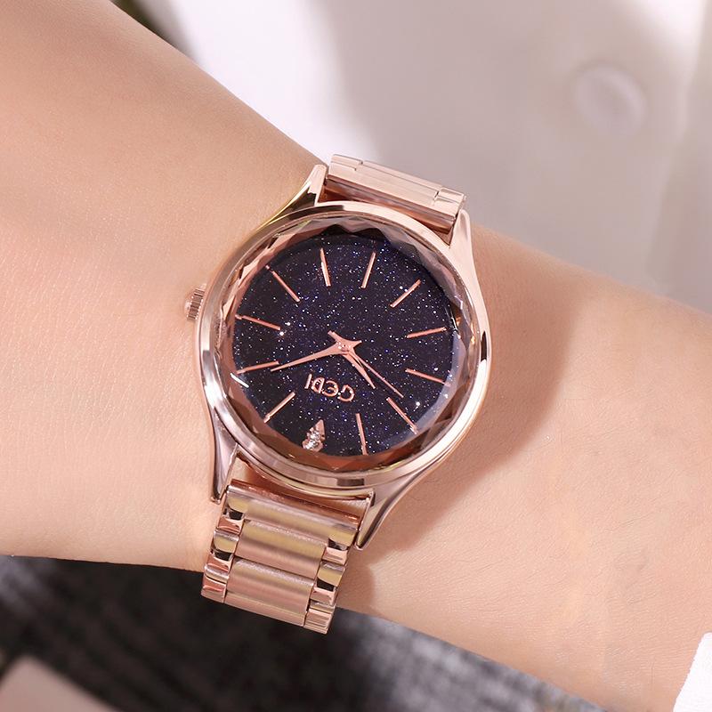 Star Surface Steel Belt Women'S Watch Simple Scale Waterproof Watch With Quartz Watch