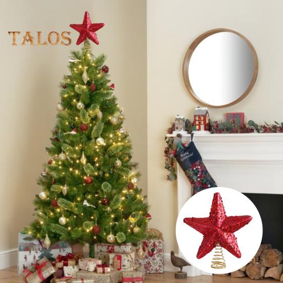 Рождественская звезда, верхушка для елки, блестящая звезда, украшение для рождественской елки, пластиковая звезда, украшение для декора рождественской елки