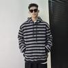 Осень и зима новые модные мужские и женские свитера повседневные корейские пары в том же стиле с капюшоном полосатый свитер