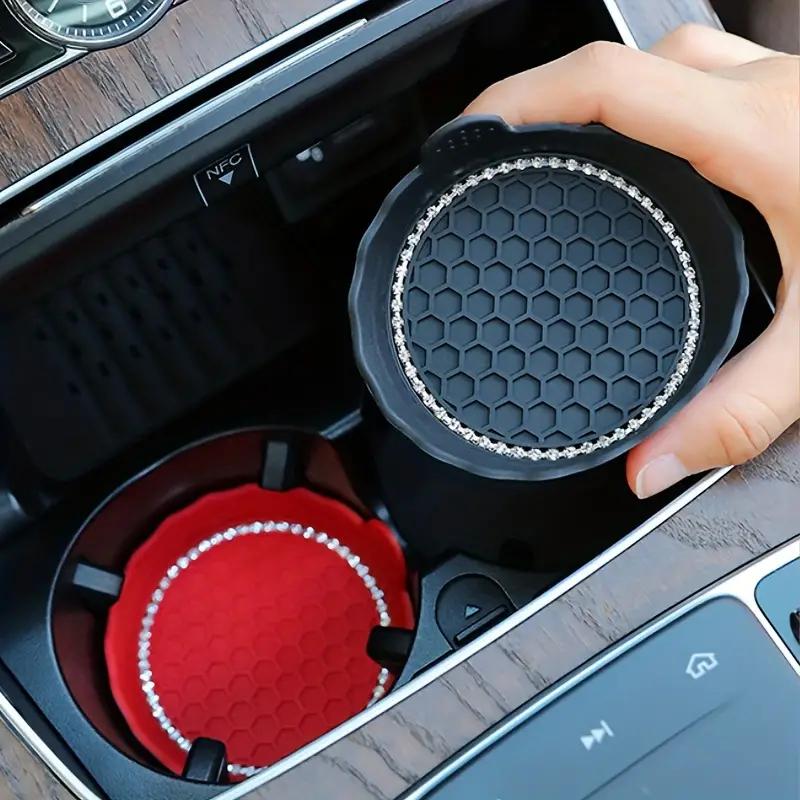 2шт силиконовые автомобильные подставки под стаканы с нескользящим дизайном из страз, универсальные автомобильные держатели для стаканов, аксессуары для интерьера