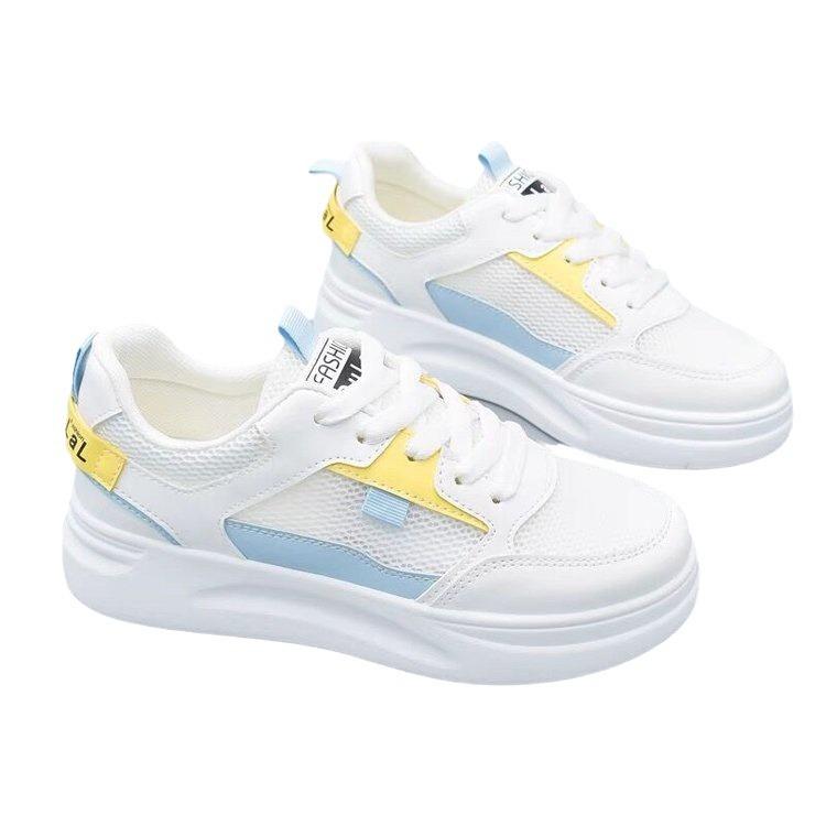 2024 Новые Универсальные Тонкие Осенние Сетчатые Туфли Кеды Сетчатые Дышащие Маленькие Белые Туфли Девушки Платформа Повседневные Кроссовки