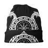 Руна викингов, скандинавский символ, объемная шапка-бини, унисекс, женская унисекс, компас викингов, модная вязаная шапка с черепами, шапка для зимних лыж