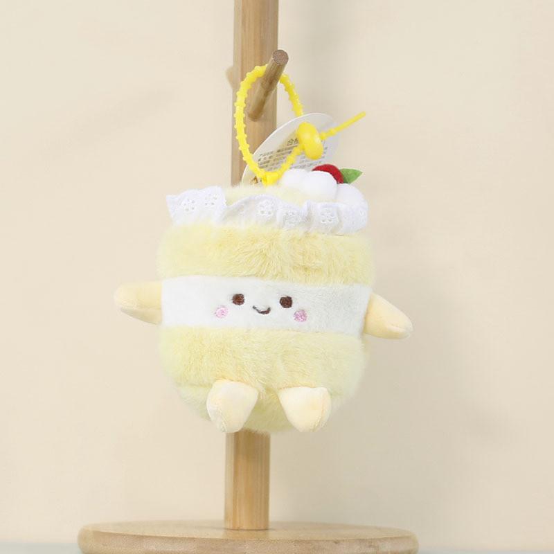 Cartoon Style Milk Tea Plush Doll With Keyring For Bag Decoration And Collectors
