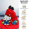 1шт. Плед с дизайном Hello Kitty и Синего Мышонка - Для дома, офиса, улицы, подарок, подходит для всех сезоновz041729