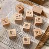 12 Pcs Vintage Wood Rubber Stamp Universe Letters Number Flowers Retro Stamp Set for DIY Art Craft Journals Scrapbooking Planner Card Making