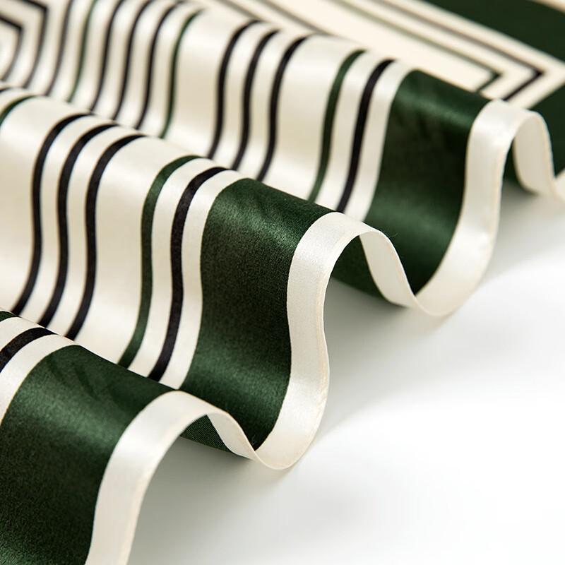 Sijie 100% Mulberry Silk Scarf for Women, Striped Printed Square Scarf, Mother's Day Gift, Holiday Present, Commuter Silk Scarf, Professional Necktie