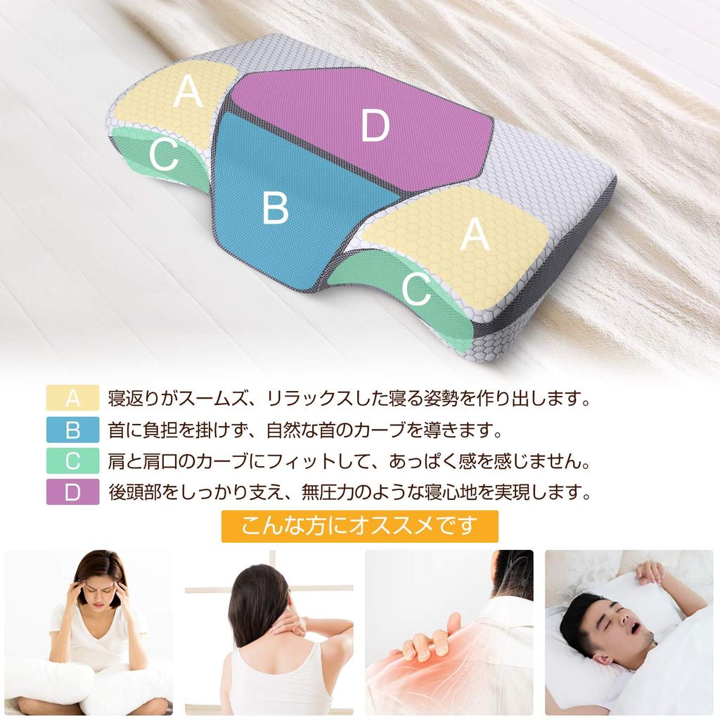 This memory foam pillow gently supports your head, neck, and shoulders, perfect for back and side sleeping. It stabilizes your neck and shoulders,