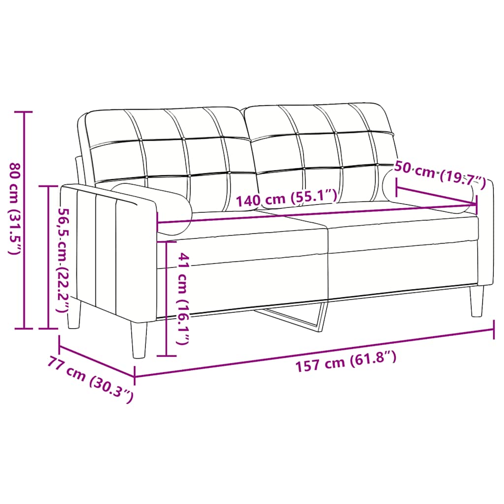 Vidaxl 2-Osobowa Sofa Z Poduszkami, Niebieska, 140 Cm, Aksamit
