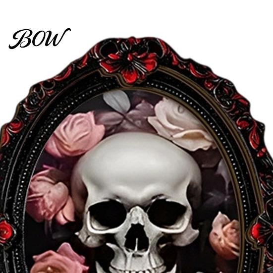 Halloween Skeleton Kitchen Accessories Gothic Refrigerator Magnet, Retro Oval Photo Frame Fridge Magnets, Distressed Festive Atmosphere Decor