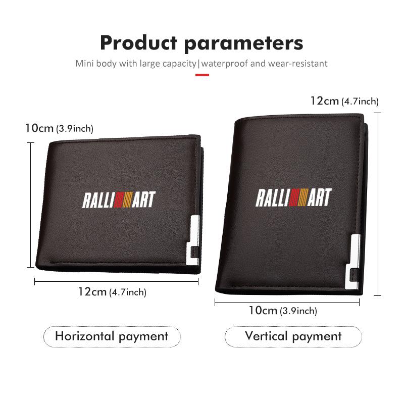 xkhr10 Men Leather Zipper Wallet Coin Pocket Vintage Big Capacity Male Short Money Purse For Mitsubishi Outlander Lancer Eclipse Mirage