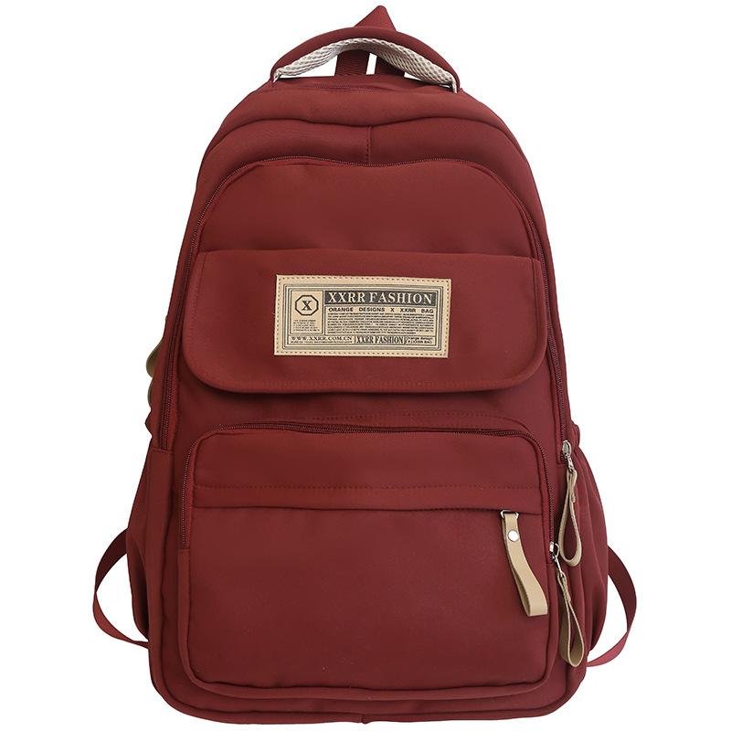 Школьные рюкзаки Студенты колледжа Девушки Старшеклассники Рюкзак большой вместимости Бордовый Рюкзаки для учеников средней школы