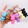 Backpack Charm Wool Bear Shape Key Rings Pendant Soft Color Bear Keychains   Backpack Decoration
