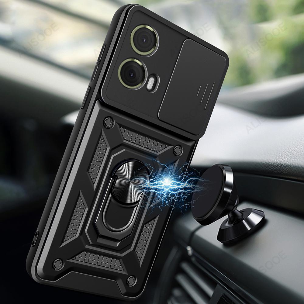 Чехол Armor Funda для Motorola G85, защитный чехол с выдвижным объективом и кольцом для камеры, защитная задняя крышка для Motorola moto S50 Neo G85 G84 Capa