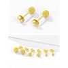 [ChicSilver] ball piercing ladies Leave it on gold k18 gold round ball earrings 3mm simple accessories