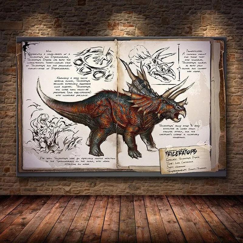 Модульный холст Ark Survival Evolved Картины Живопись Игра на выживание Домашний декор Принт Постер с динозавром Гостиная Современное настенное искусство